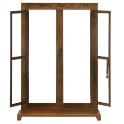 Puutarhan koristeikkuna ulkokäyttöön, metalli, 55 x 19 x 80 cm, rustiikin ruskea