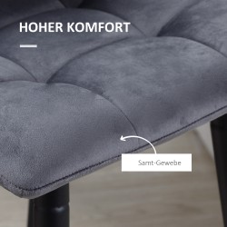 Baarijakkara 2 kpl teräsrunko samettimainen verhoilu 42x55x103 cm harmaa