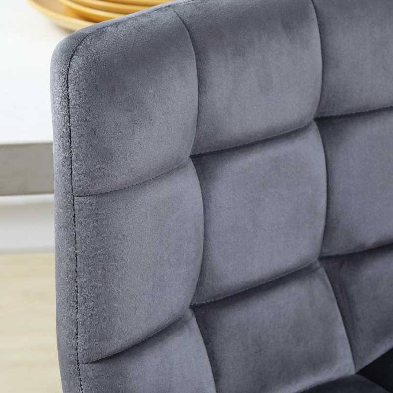 Baarijakkara 2 kpl teräsrunko samettimainen verhoilu 42x55x103 cm harmaa