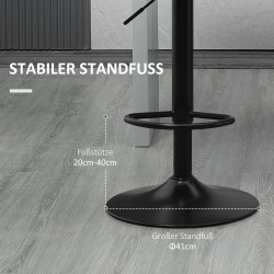 Baarijakkara 2 kpl retro säädettävä keinonahka leinen-tyyli harmaa musta