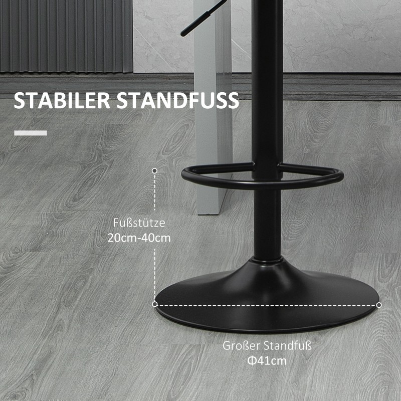 Baarijakkara 2 kpl retro säädettävä keinonahka leinen-tyyli harmaa musta