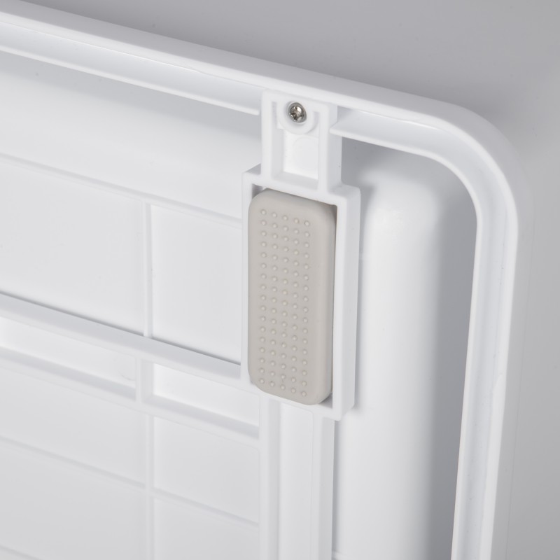 Suljettu kissanvessa muovia 47,5 x 35,5 x 36,7 cm valko-harmaa hiekkalapiolla