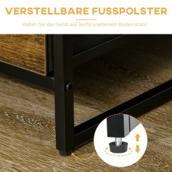 Säilytyshylly laatikoilla, teräsrunko ja MDF, 44 x 40 x 155 cm, rustiikin ruskea