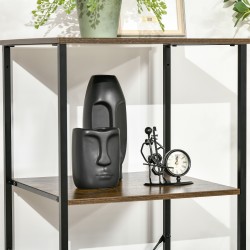 Säilytyshylly laatikoilla, teräsrunko ja MDF, 44 x 40 x 155 cm, rustiikin ruskea