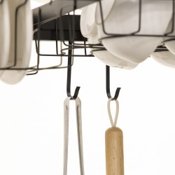 Astiankuivausteline altaan päälle, modulaarinen metallinen teline, 81,5 x 31,5 x 53,5 cm, musta