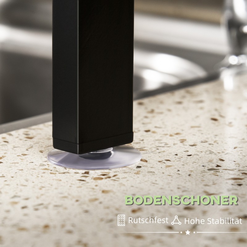 Tiskialtaan päälle tuleva kuivausteline, säädettävä 51–93 cm, teräs, 93 x 30 x 52 cm, musta