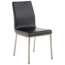 Tyylikäs Colmar-ruokailutuolipari keinonahalla ja teräsrungolla