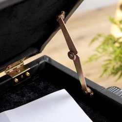 Pianotuoli säädettävä, säilytystilalla, keinonahka, puurunko, musta