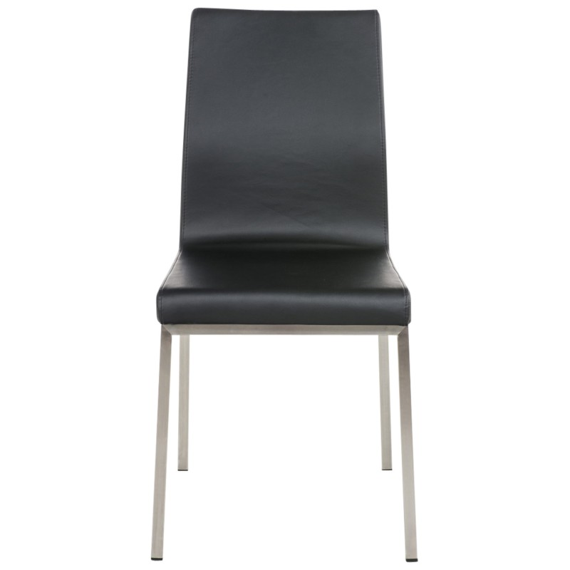 Tyylikäs Colmar-ruokailutuolipari keinonahalla ja teräsrungolla