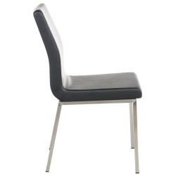 Tyylikäs Colmar-ruokailutuolipari keinonahalla ja teräsrungolla