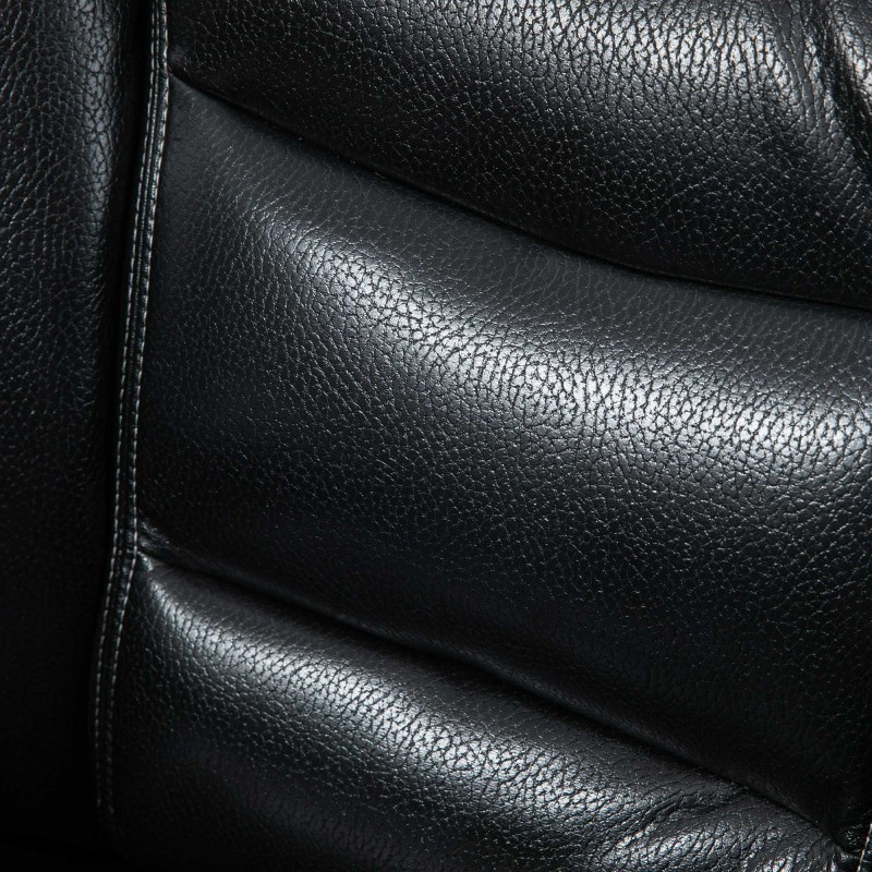 Lepotuoli jalkarahilla, keinonahkaa, säädettävä selkänoja, 360° kääntyvä, musta