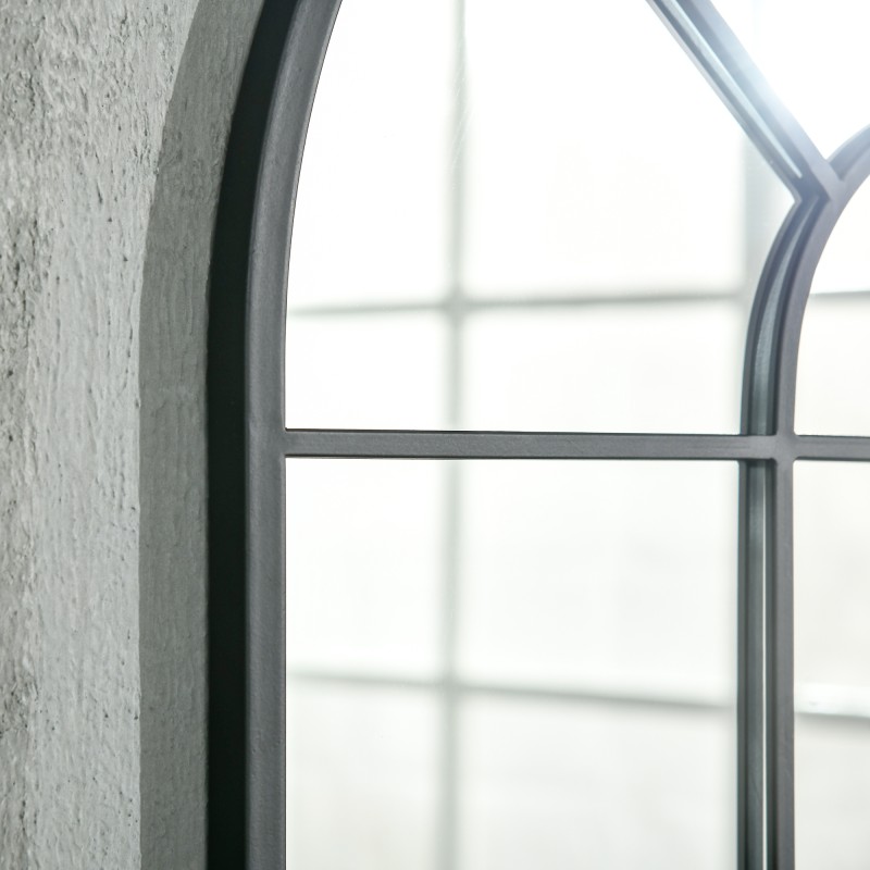 Seinäpeili ikkunamaisella mustalla metallikehyksellä 91 x 60 cm