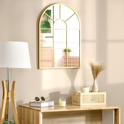 Seinäpeili ikkunamainen metallikehys 70 x 50 cm kultainen