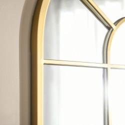 Seinäpeili ikkunamainen metallikehys 70 x 50 cm kultainen