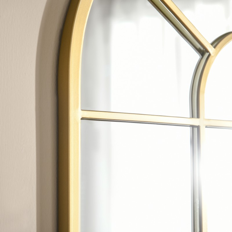Seinäpeili ikkunamainen metallikehys 70 x 50 cm kultainen