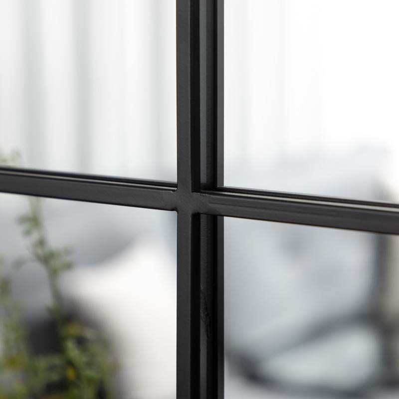 Seinäpeili ikkunamainen metallikehys 70x50 cm musta