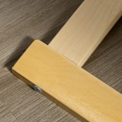 Nojatuoli ja jalkarahi -setti, puurunko, pellavamainen kangas, harmaa/luonnonvärinen, kantavuus 120 kg