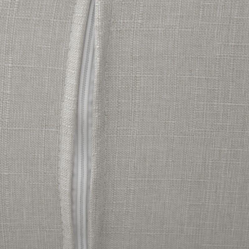 Nojatuoli ja rahi, pellavakankaan näköinen verhoilu, puurunko, max 120 kg, vaaleanharmaa/luonnonvärinen