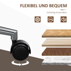 Työtuoli kotitoimistoon, keinonahkaa, keinuntatoiminto ja korkeussäätö, musta/hopea