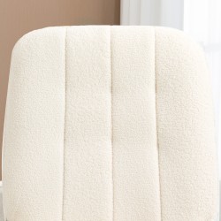 Keinutuoli sherpa-fleecepäällisellä 63 x 95 x 97 cm kermanvalkoinen puurunko