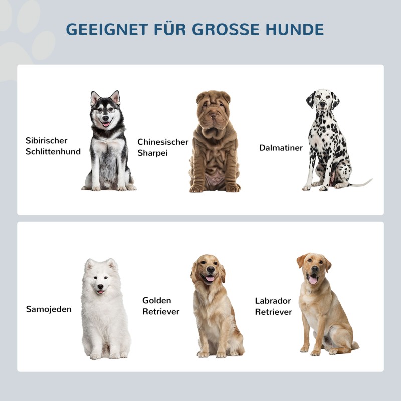 Koiran ruokintakaappi kahdella rosterikupilla 2×2 l, säilytystila 44 l, 60×30×35,5 cm, valkoinen