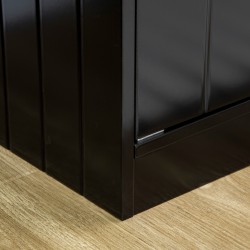 Koiran ruokintakaappi suurille koirille, 2 teräskuppia, 44 l säilytystila, musta