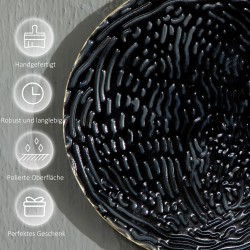 Metallinen 3D seinäkoriste ympyröillä 121 x 53 cm sininen kulta musta