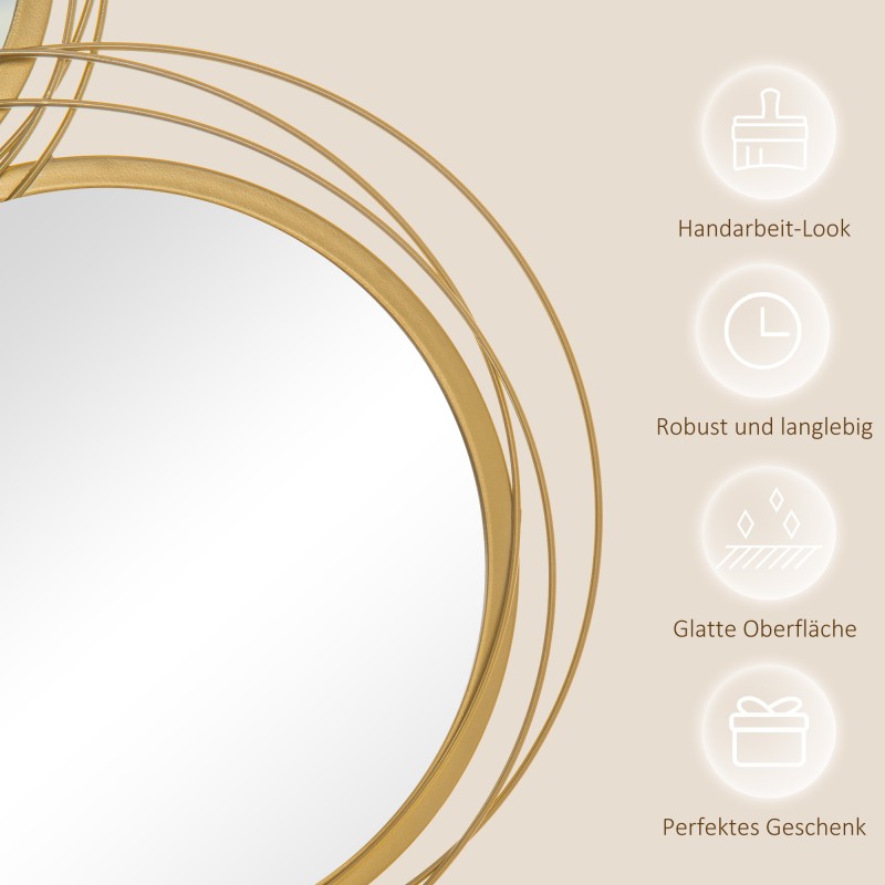 Seinäkoristepeili 4 pyöreää peiliä metalli 107 x 56 cm kulta