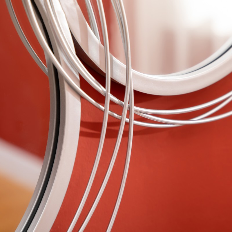 Seinäpeilisetti 4 pyöreää peiliä metallikehyksillä 107 x 56 cm hopea