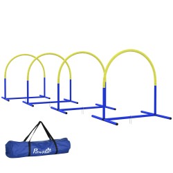 Koirien agility setti harjoitteluun 4 kaarta PE ABS 88 x 64 x 95 cm sininen keltainen