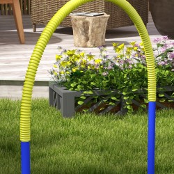 Koirien agility-setti harjoitteluun, 4 kaarta, PE/ABS, 88 x 64 x 95 cm, sininen/keltainen