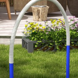 Koiran agilitysetti harjoitteluun, 4 kaarimuotoista estettä, PE/ABS, 88 x 64 x 95 cm, sininen/valkoinen