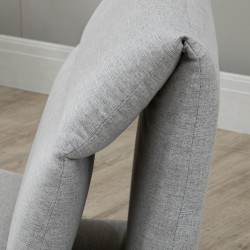 Lattianojatuoli ja vieraspatja, säädettävä selkänoja, pellavaa muistuttava kangas, 210 x 71 cm, harmaa