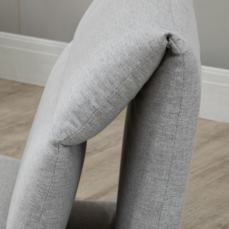 Lattianojatuoli ja vieraspatja, säädettävä selkänoja, pellavaa muistuttava kangas, 210 x 71 cm, harmaa