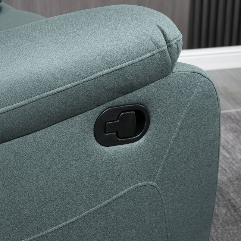 Lepotuoli keinutoiminnolla ja kallistuksella 135°, mikrokuitu, teräsrunko, 93 x 100 x 98 cm, vihreä