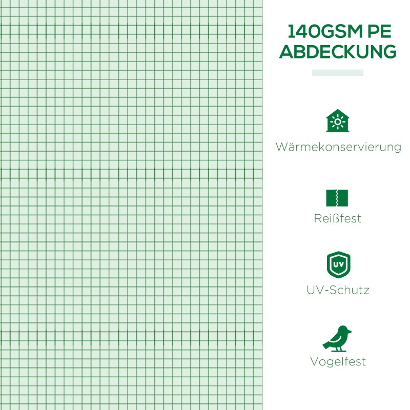 Kasviteltta kasvihuonetunneli ulkokäyttöön, teräs ja muovi, 200 x 80 x 45 cm, vihreä