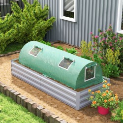 Kasviteltta kasvihuonetunneli ulkokäyttöön, teräs ja muovi, 200 x 80 x 45 cm, vihreä