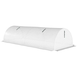 Pieni tunnelikasvihuone puutarhaan teräsrunko ja muovipeite verkkoikkunat 200 x 80 x 45 cm valkoinen