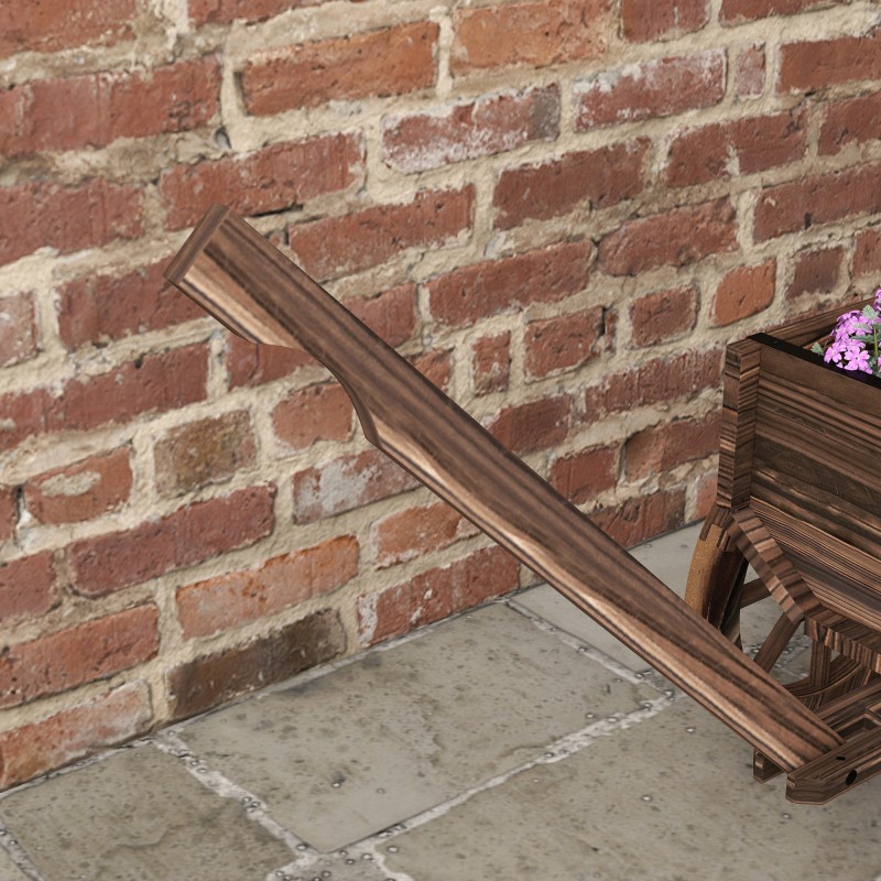 Puinen kukkavaunu istutuslaatikolla, kuusipuu, säänkestävä, 120 x 41 x 54 cm, ruskea