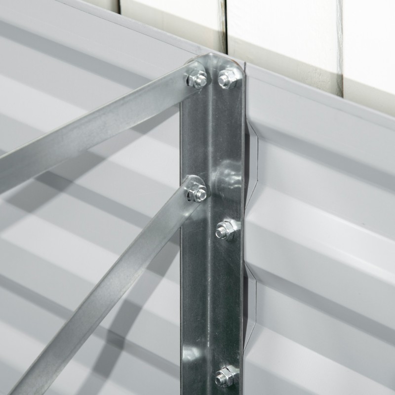 Viljelylaatikko / kukkalaatikko galvanoitu teräs 180 x 90 x 59 cm vaaleanharmaa