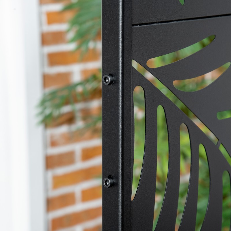 Näkösuoja ulkokäyttöön teräs 122 x 45 x 198 cm musta