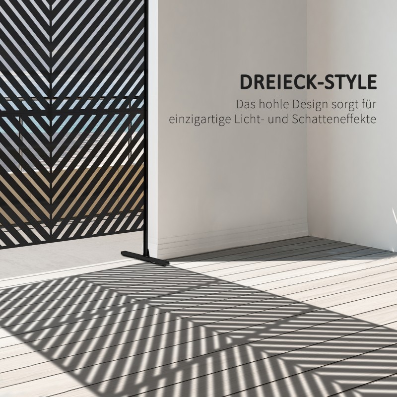 Pihaseinä tilanjakaja ulkokäyttöön teräs 122 x 45 x 198 cm musta