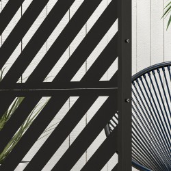 Pihaseinä tilanjakaja ulkokäyttöön teräs 122 x 45 x 198 cm musta