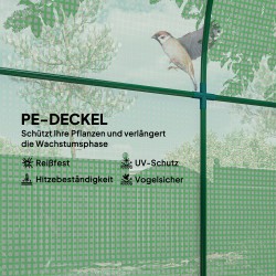 Kasviteltta teräsrungolla ja muovipeitteellä 180 x 180 x 200 cm vihreä