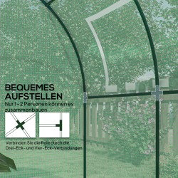 Kasviteltta teräsrungolla ja muovipeitteellä 180 x 180 x 200 cm vihreä