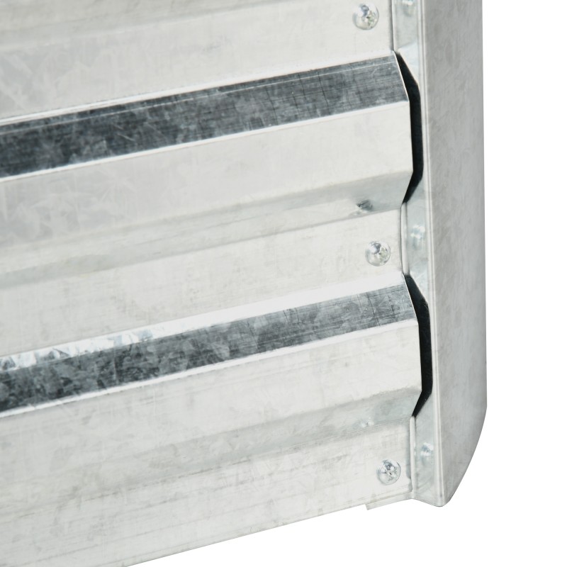 Korotettu viljelylaatikko ja minikasvihuone 3-osainen setti, galvanoitu teräs, 53 x 53 x 90 cm, 76 l, hopea/vihreä