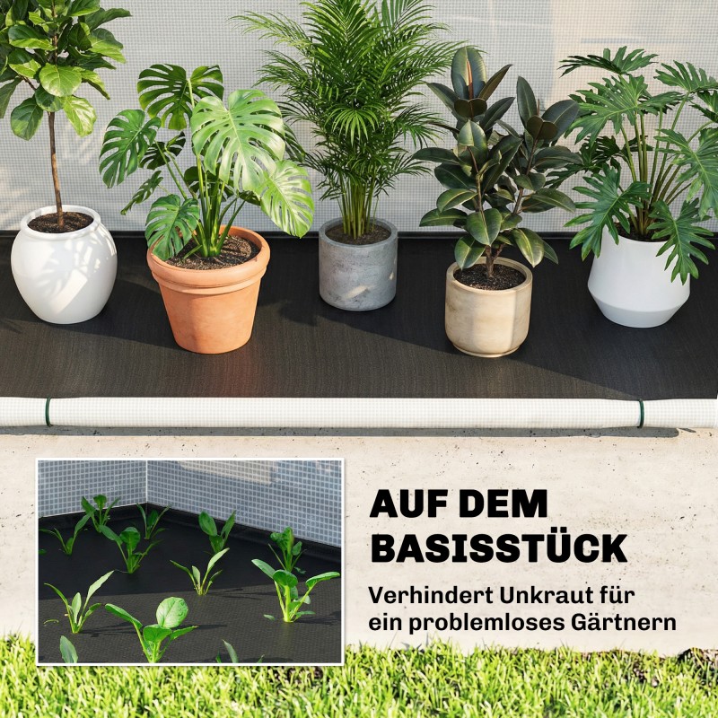 Kasviteltta kaarikattoinen, kokoontaitettava PE, 200 x 80 x 164 cm, valkoinen-vihreä