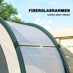 Kasviteltta kaarikattoinen, kokoontaitettava PE, 200 x 80 x 164 cm, valkoinen-vihreä