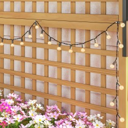 Korkea istutuslaatikko köynnöstuellä ja katolla, kuusipuu, 90 x 45 x 183 cm, ruskea