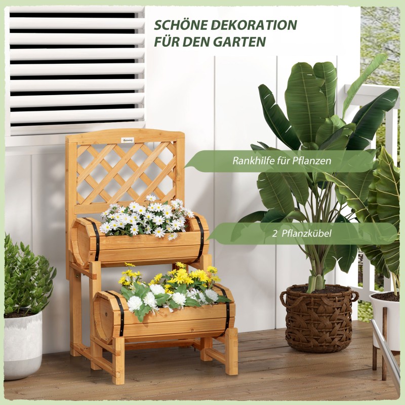 Jalallinen viljelylaatikko köynnöstuella, käsitelty täyspuu, 45 x 45 x 80 cm, ruskea